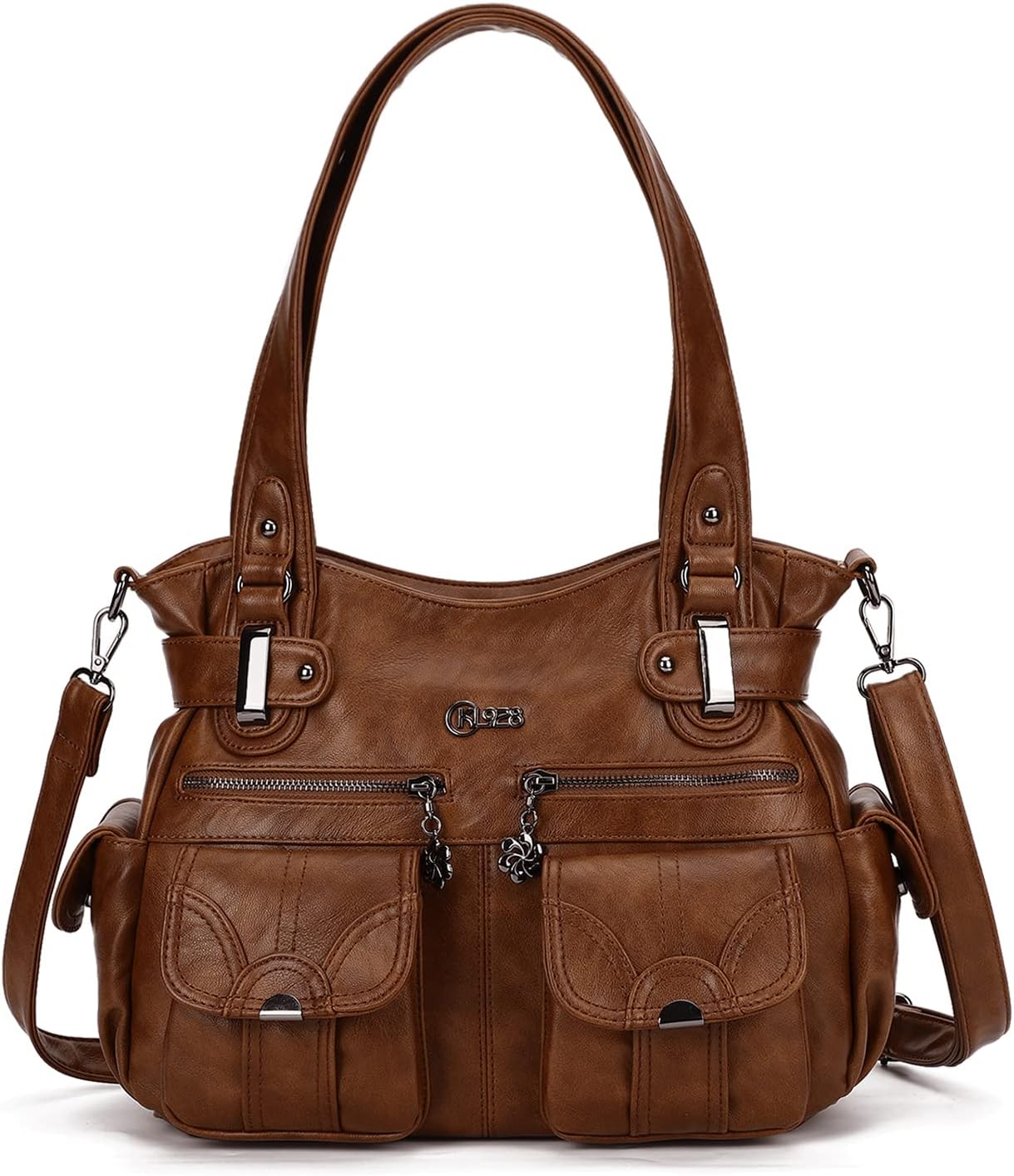Purses and Handbags for Women Large Hobo Shoulder Bags Soft PU Leather Multi-Pocket Tote Bag