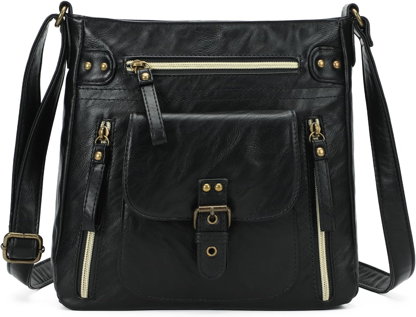 KL928 Crossbody Bags for Women, Multi Pocket Shoulder Bags, Medium PU Leather Cross Body Purses