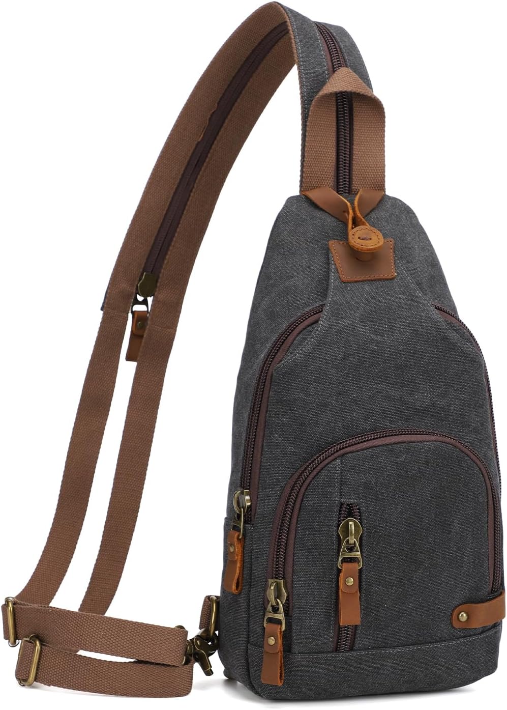 KL928 Canvas Sling Bag Crossbody Backpack Shoulder Casual Rucksack for Men Women
