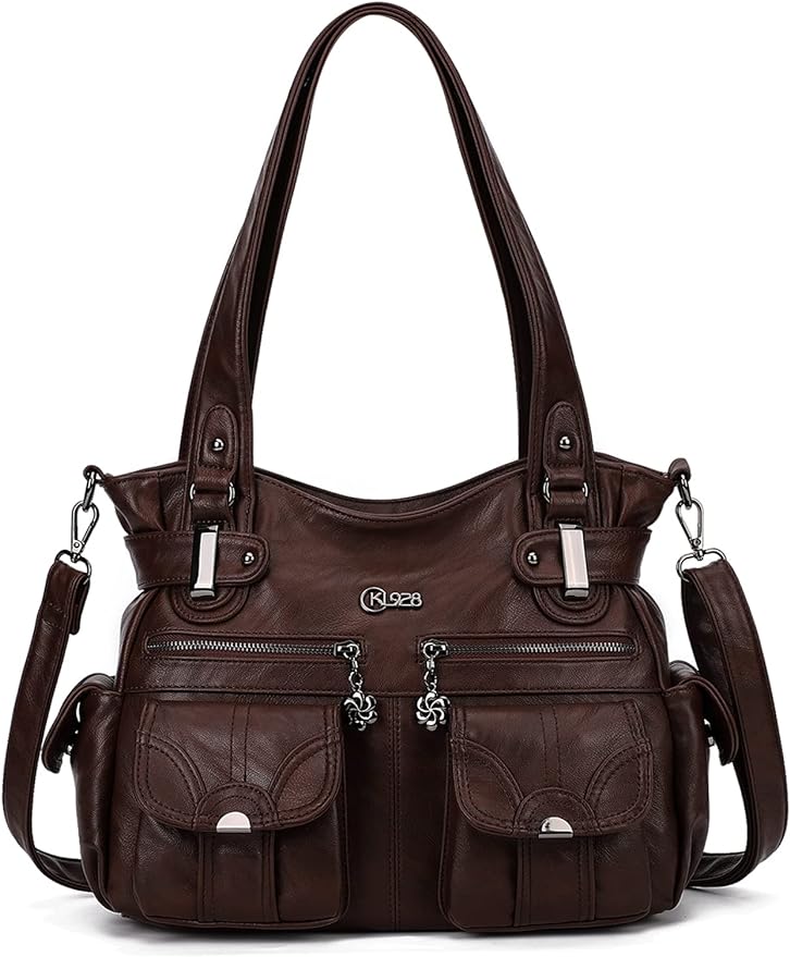 Purses and Handbags for Women Large Hobo Shoulder Bags Soft PU Leather Multi-Pocket Tote Bag