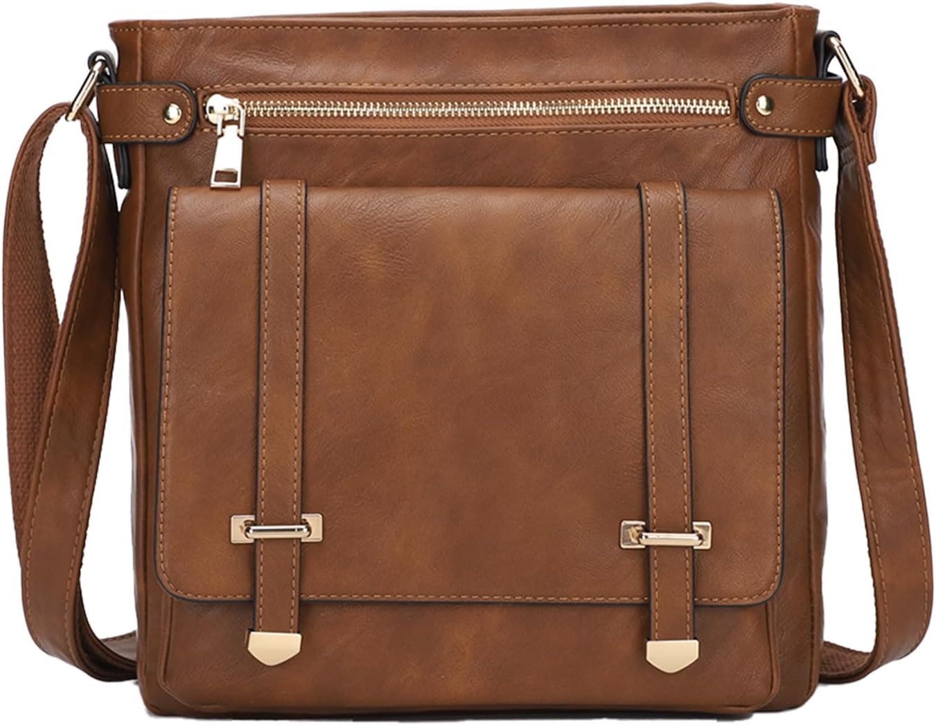 FAUX Leather Purses Soft Crossbody Bags for Women Medium Shoulder Handbags with Adjustable Belt