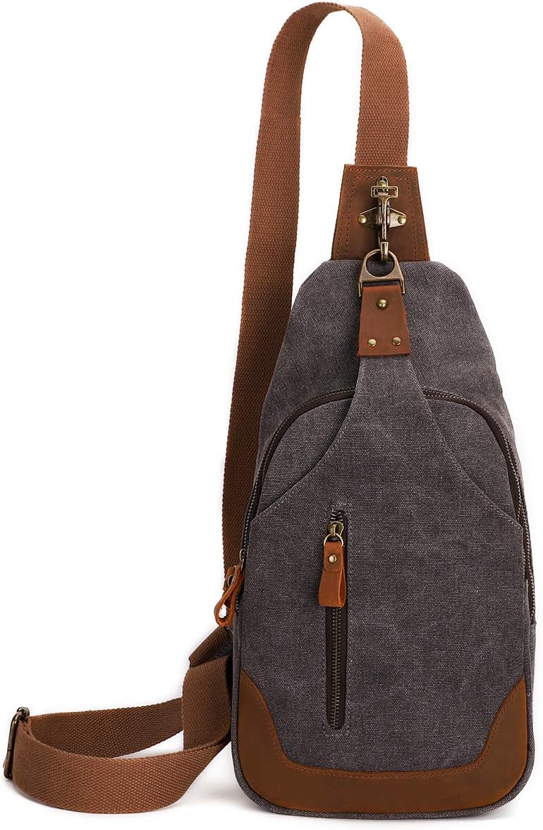Canvas Sling Bag Crossbody Casual Backpack Shoulder Rucksack Unisex