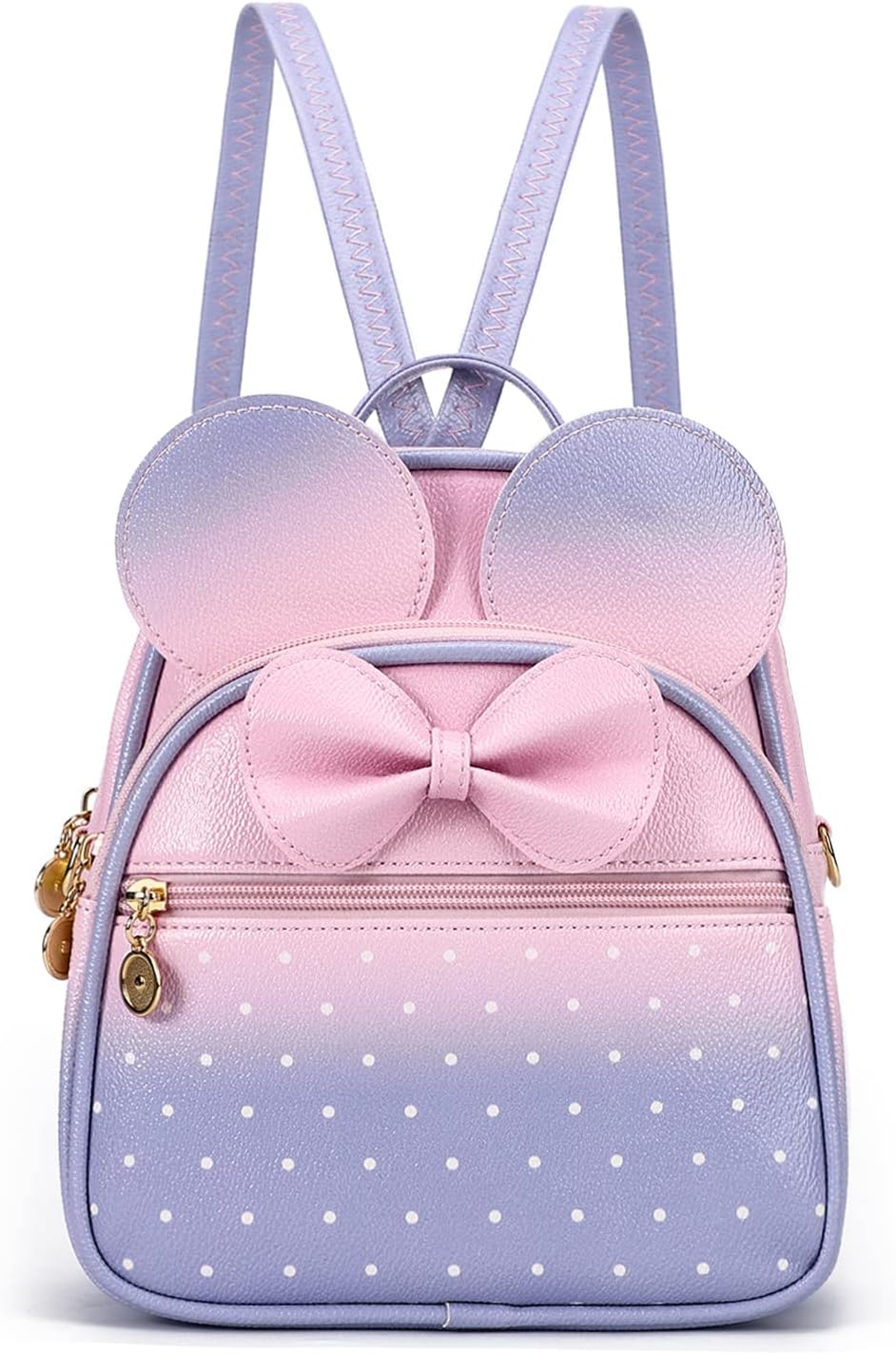 Girls Bowknot Polka Dot Cute Mini Backpack Small Daypacks Convertible Shoulder Bag Purse