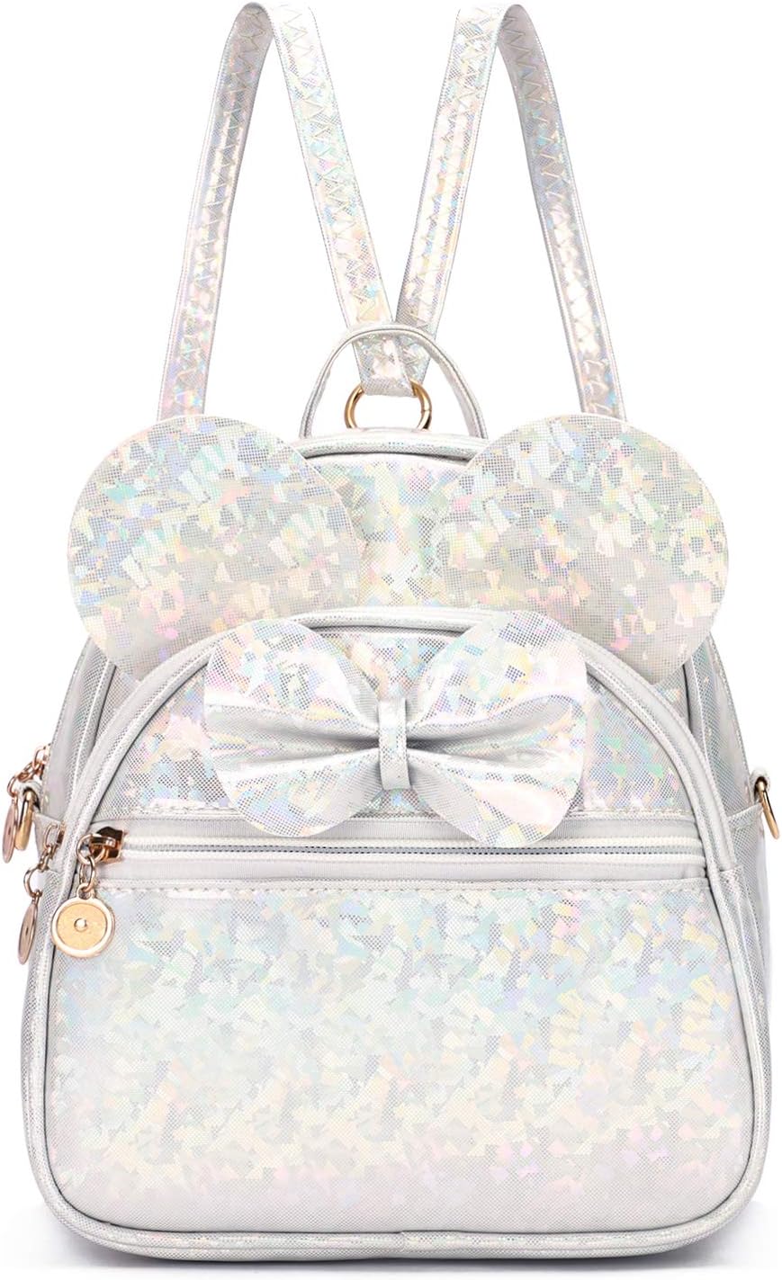Girls Bowknot Polka Dot Cute Mini Backpack Small Daypacks Convertible Shoulder Bag Purse