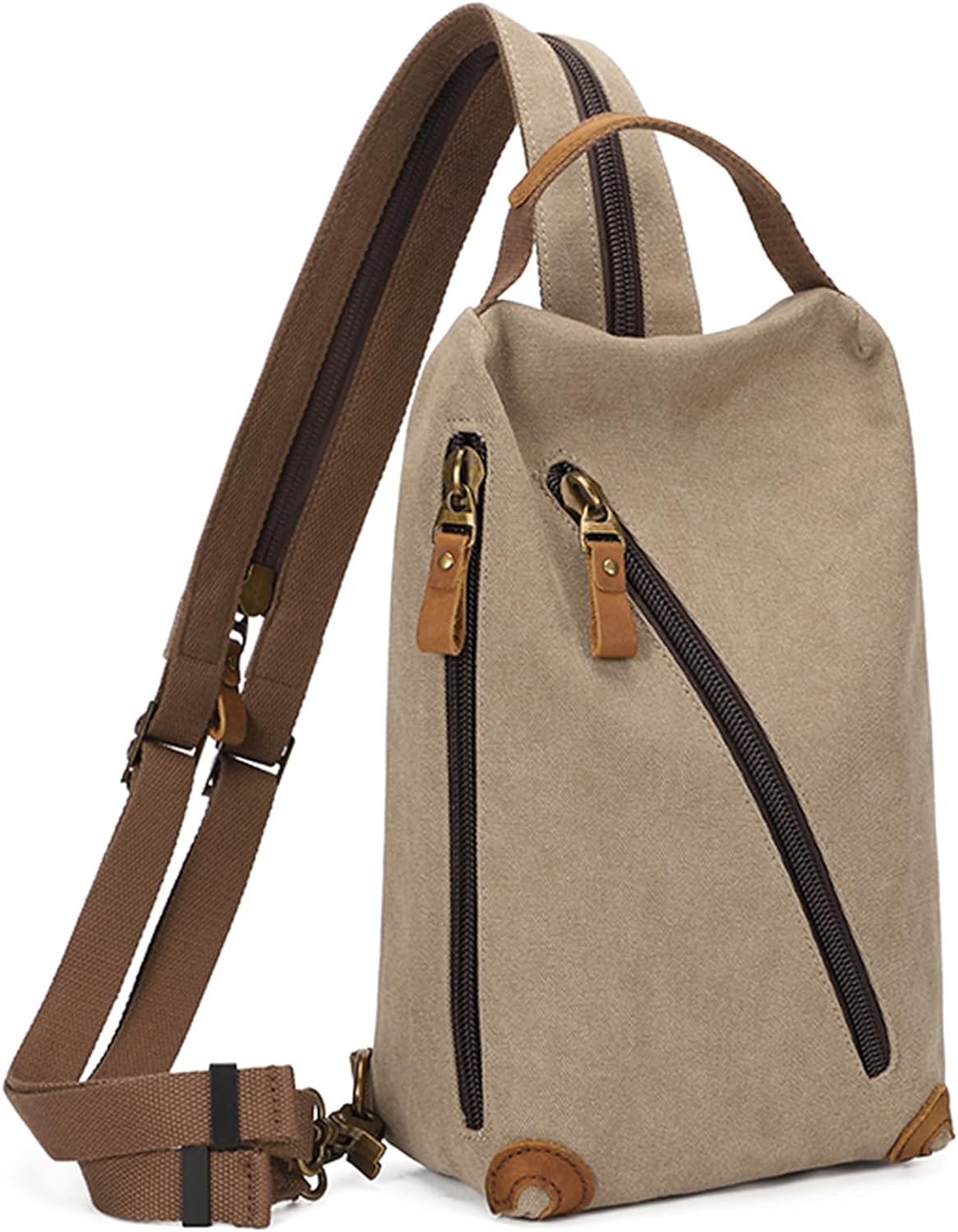 KL928 Canvas Sling Bag - Small Crossbody Backpack Shoulder Casual Daypack Rucksack for Men Women