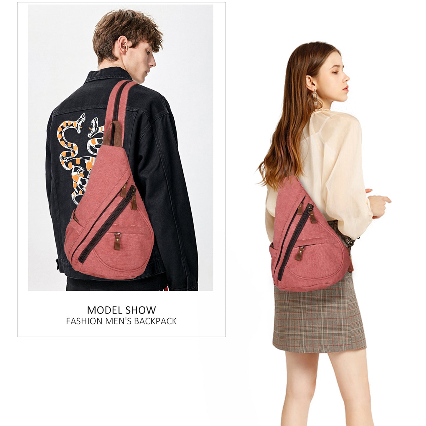 KL928 Nylon Sling Bag - Small Crossbody Backpack Shoulder Casual Daypack Multipurpose Rucksack for Men Women