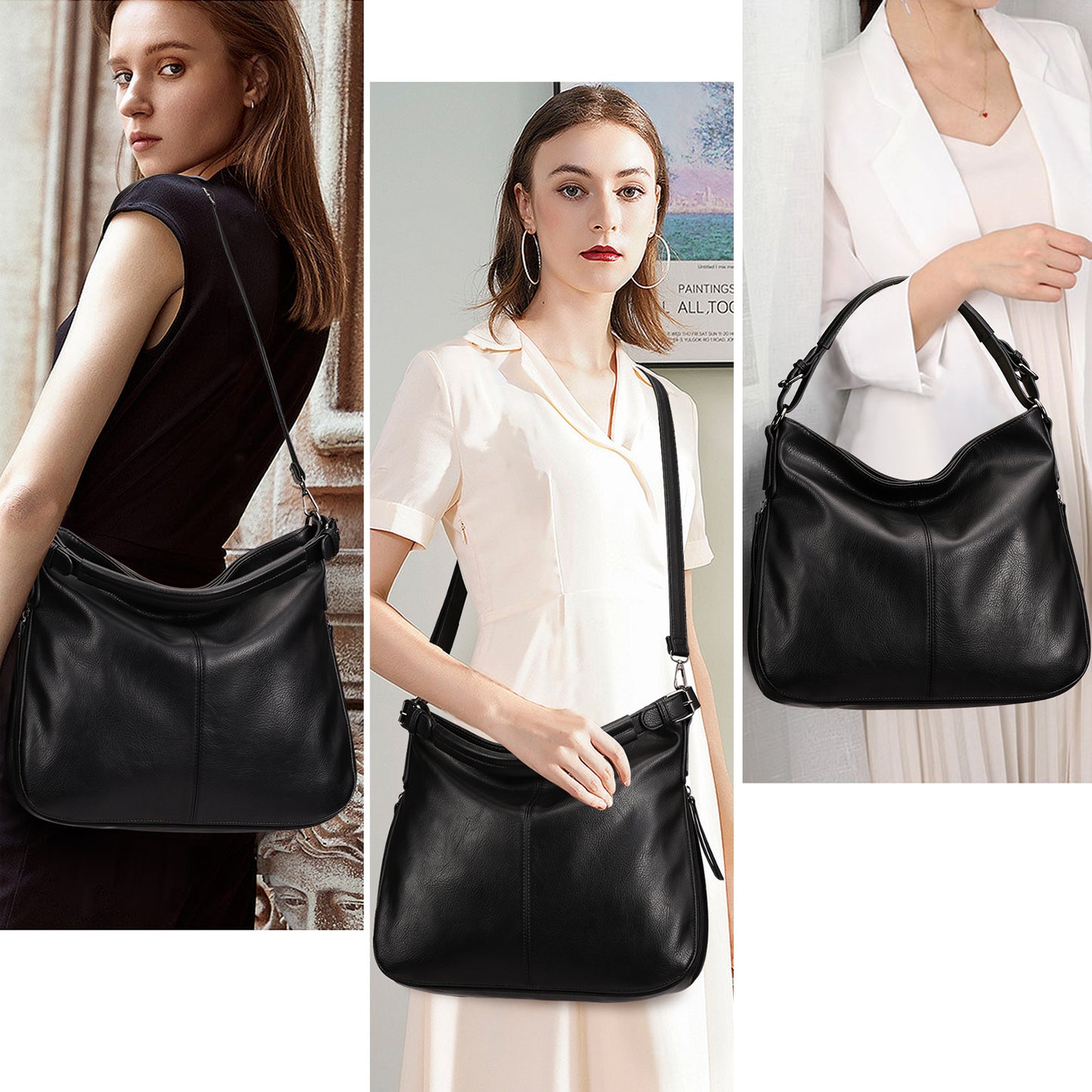 KL928 Large Purses for Women PU Leather Shoulder Handbag Crossbody Hobo Bags Ladies Tote Bags with Adjustable Shoulder Strap