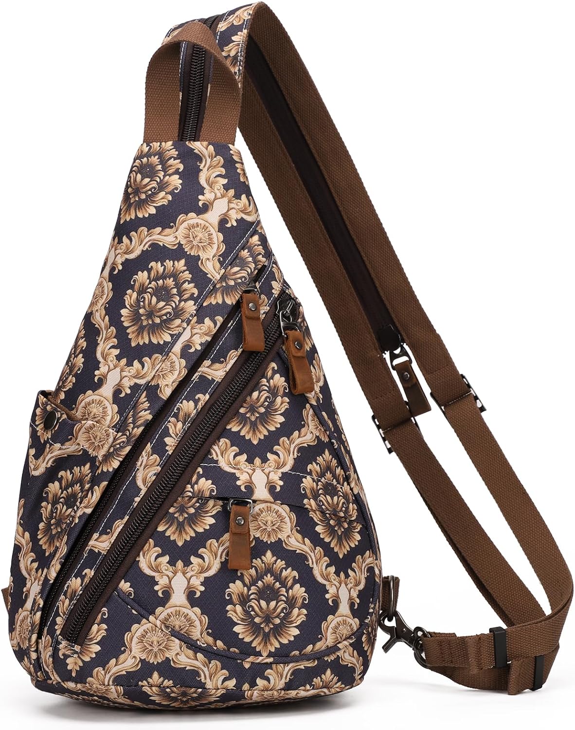Canvas Sling Bag - Small Crossbody Backpack Shoulder Casual Daypack Rucksack for Men Women
