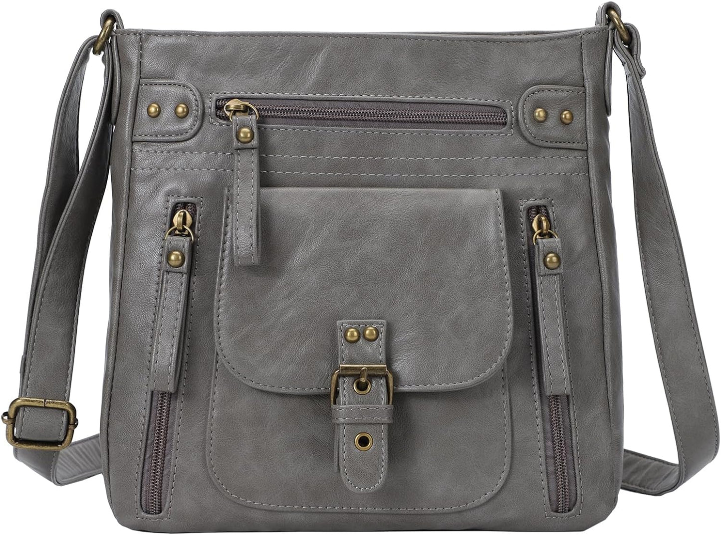 KL928 Crossbody Bags for Women, Multi Pocket Shoulder Bags, Medium PU Leather Cross Body Purses