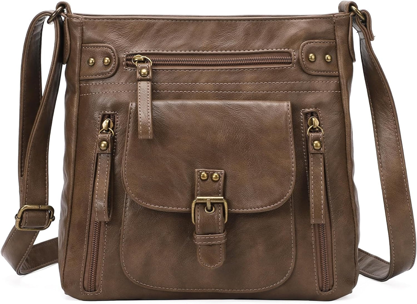 KL928 Crossbody Bags for Women, Multi Pocket Shoulder Bags, Medium PU Leather Cross Body Purses