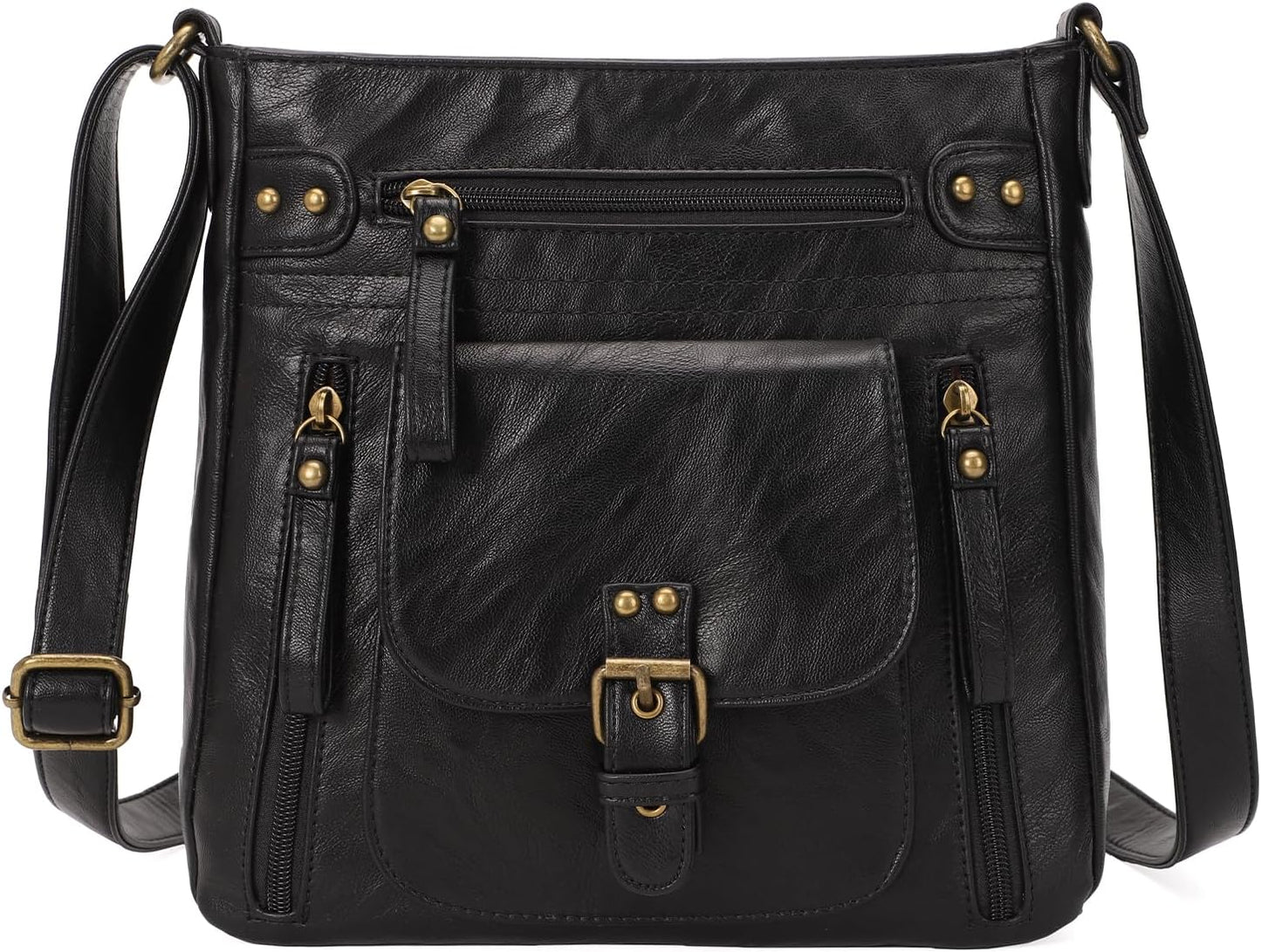 KL928 Crossbody Bags for Women, Multi Pocket Shoulder Bags, Medium PU Leather Cross Body Purses