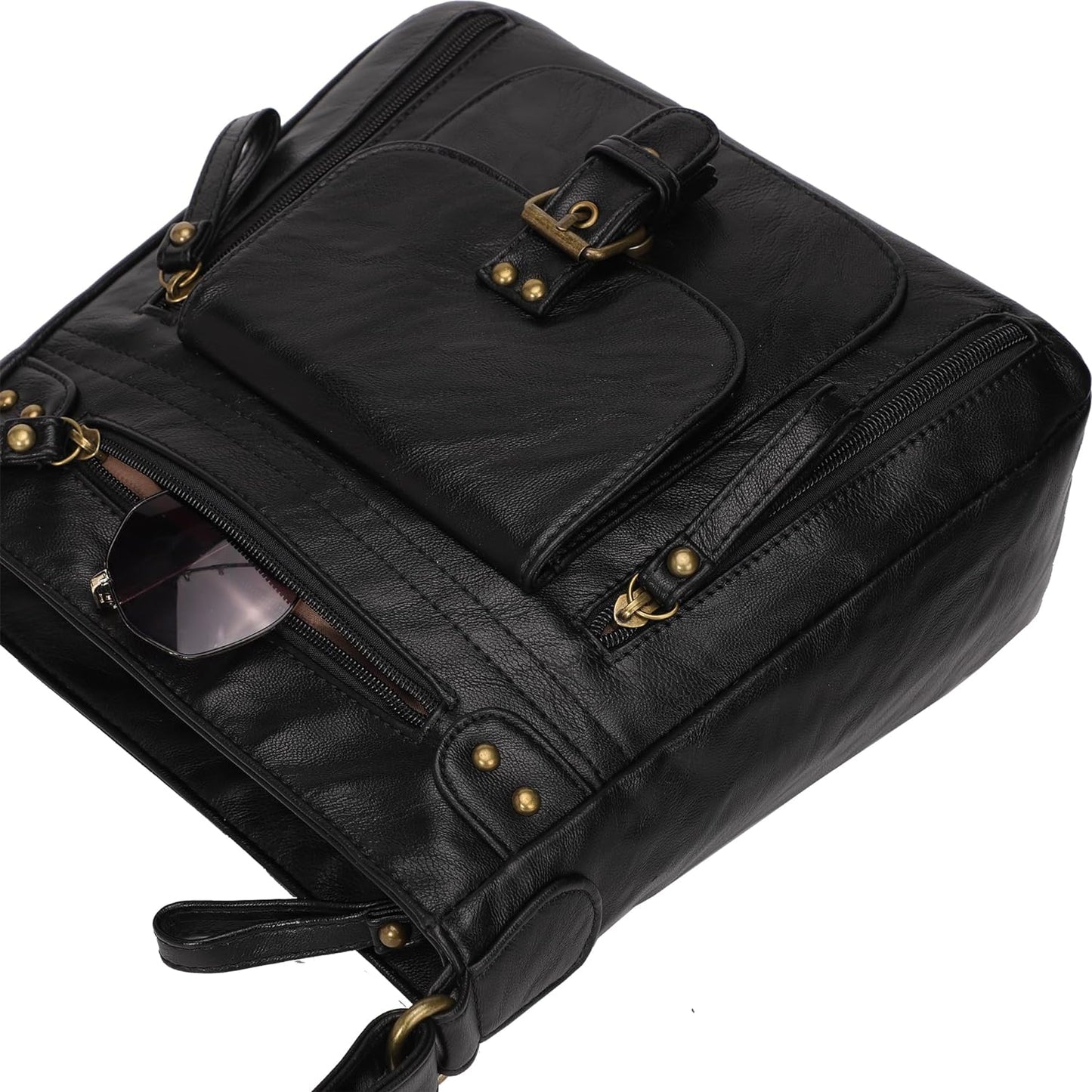 KL928 Crossbody Bags for Women, Multi Pocket Shoulder Bags, Medium PU Leather Cross Body Purses