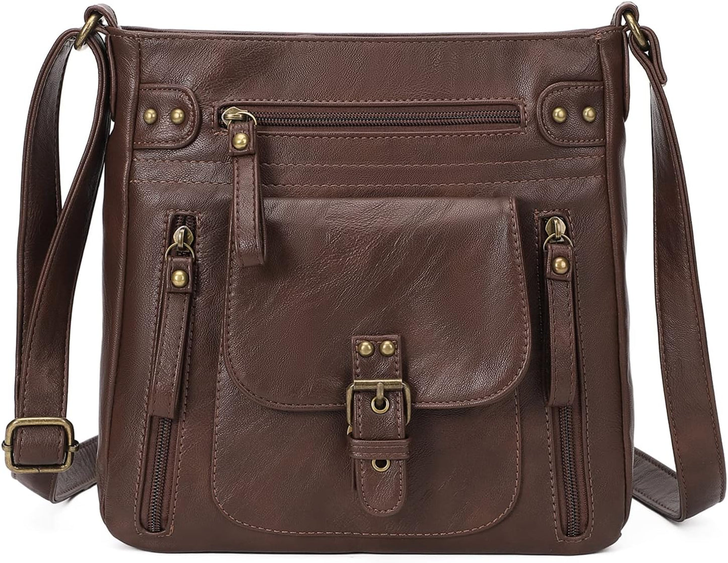 KL928 Crossbody Bags for Women, Multi Pocket Shoulder Bags, Medium PU Leather Cross Body Purses