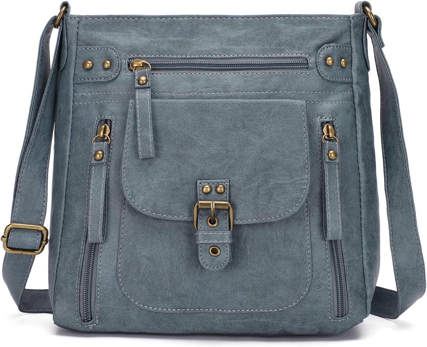 KL928 Crossbody Bags for Women, Multi Pocket Shoulder Bags, Medium PU Leather Cross Body Purses