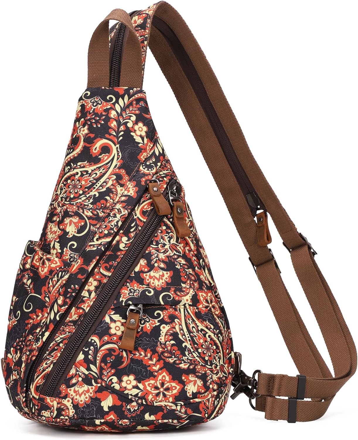 Canvas Sling Bag - Small Crossbody Backpack Shoulder Casual Daypack Rucksack for Men Women