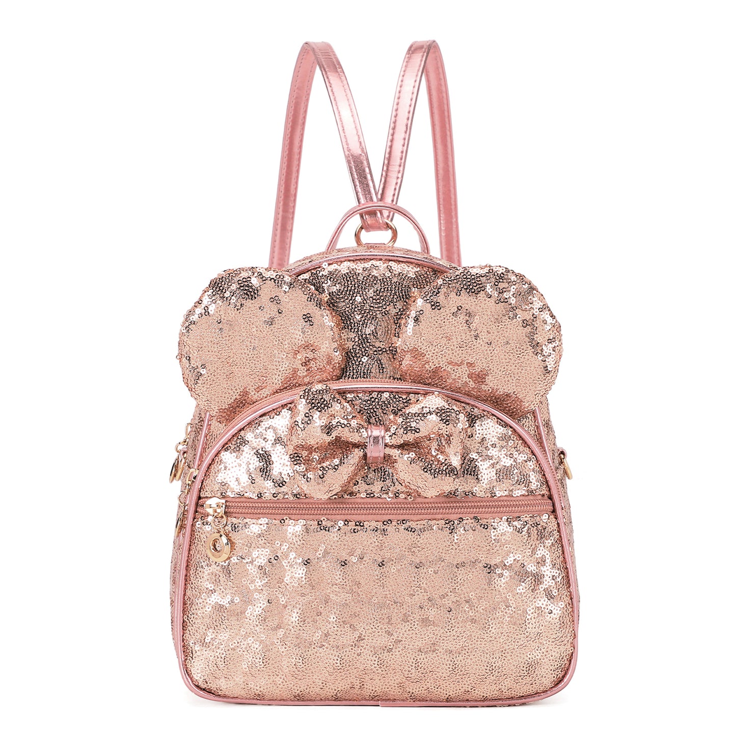 Girls Bowknot Polka Dot Cute Mini Backpack Small Daypack Convertible Shoulder Bag Purse