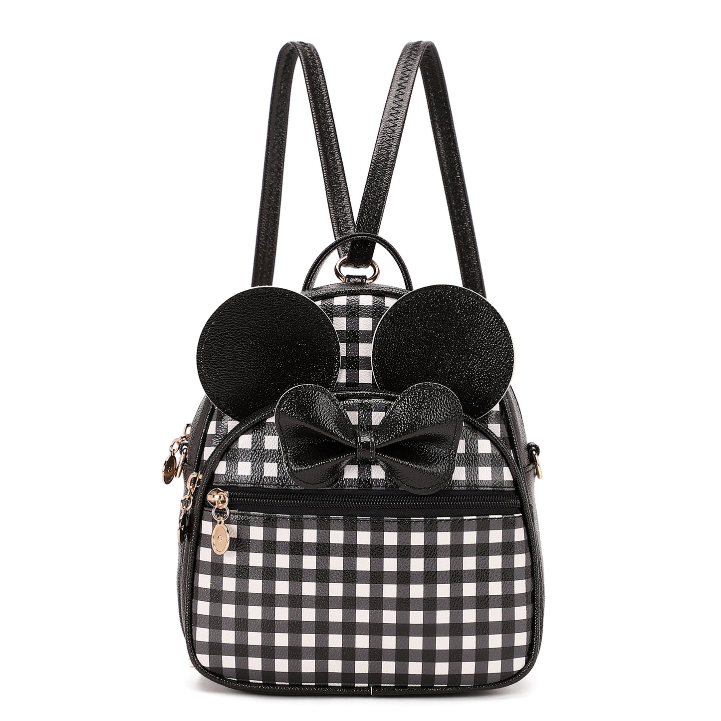 Girls Bowknot Polka Dot Cute Mini Backpack Small Daypacks Convertible Shoulder Bag Purse