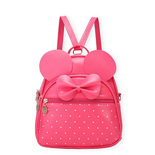 Girls Bowknot Polka Dot Cute Mini Backpack Small Daypacks Convertible Shoulder Bag Purse