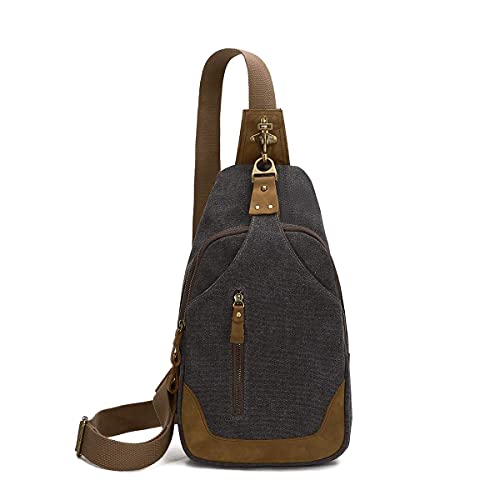 Canvas Sling Bag Crossbody Casual Backpack Shoulder Rucksack Unisex