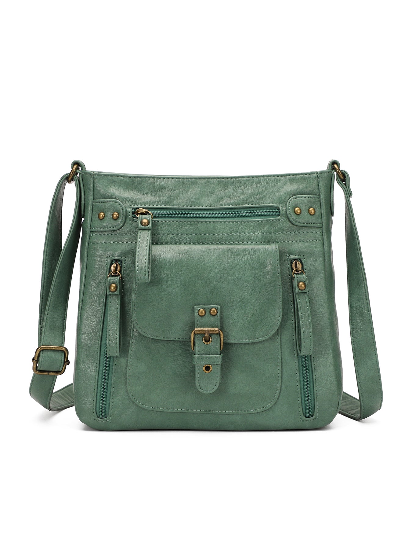 Shoulder Bags for Women Multi Pocket Medium PU Leather Crossbody Purses