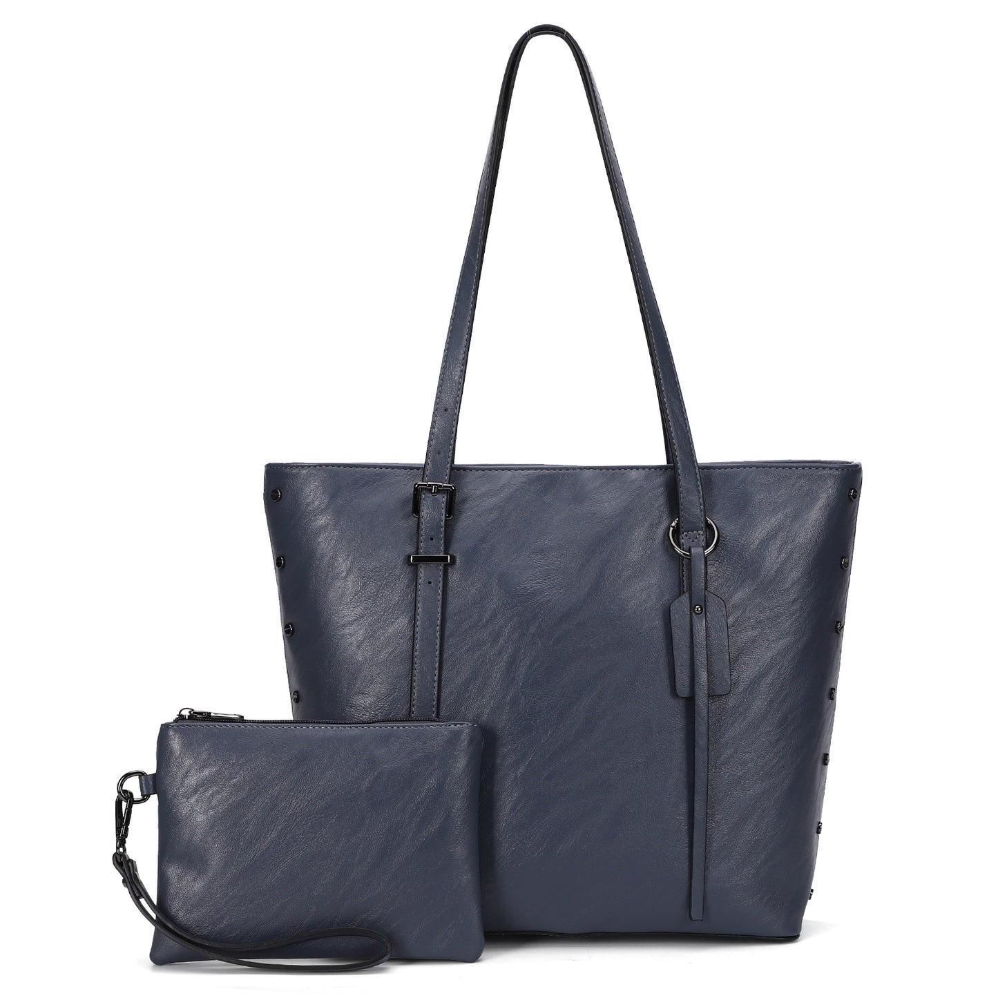 Large Shoulder Bag PU Leather Purses Top Handle Satchel Tote Bag 2Pcs Set