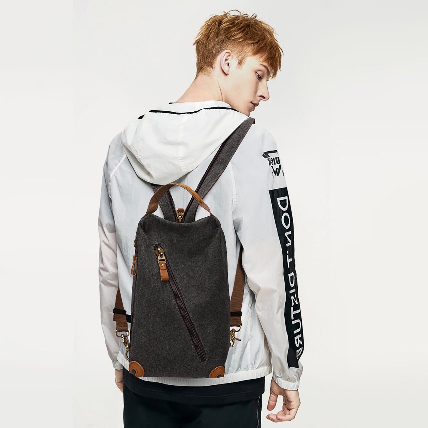 KL928 Canvas Sling Bag - Small Crossbody Backpack Shoulder Casual Daypack Rucksack for Men Women