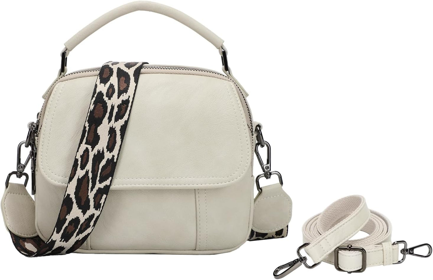 Small Crossbody Bags for Women Trendy Design PU Leather Crossbody Purse Shoulder Handbags with Detachable Strap