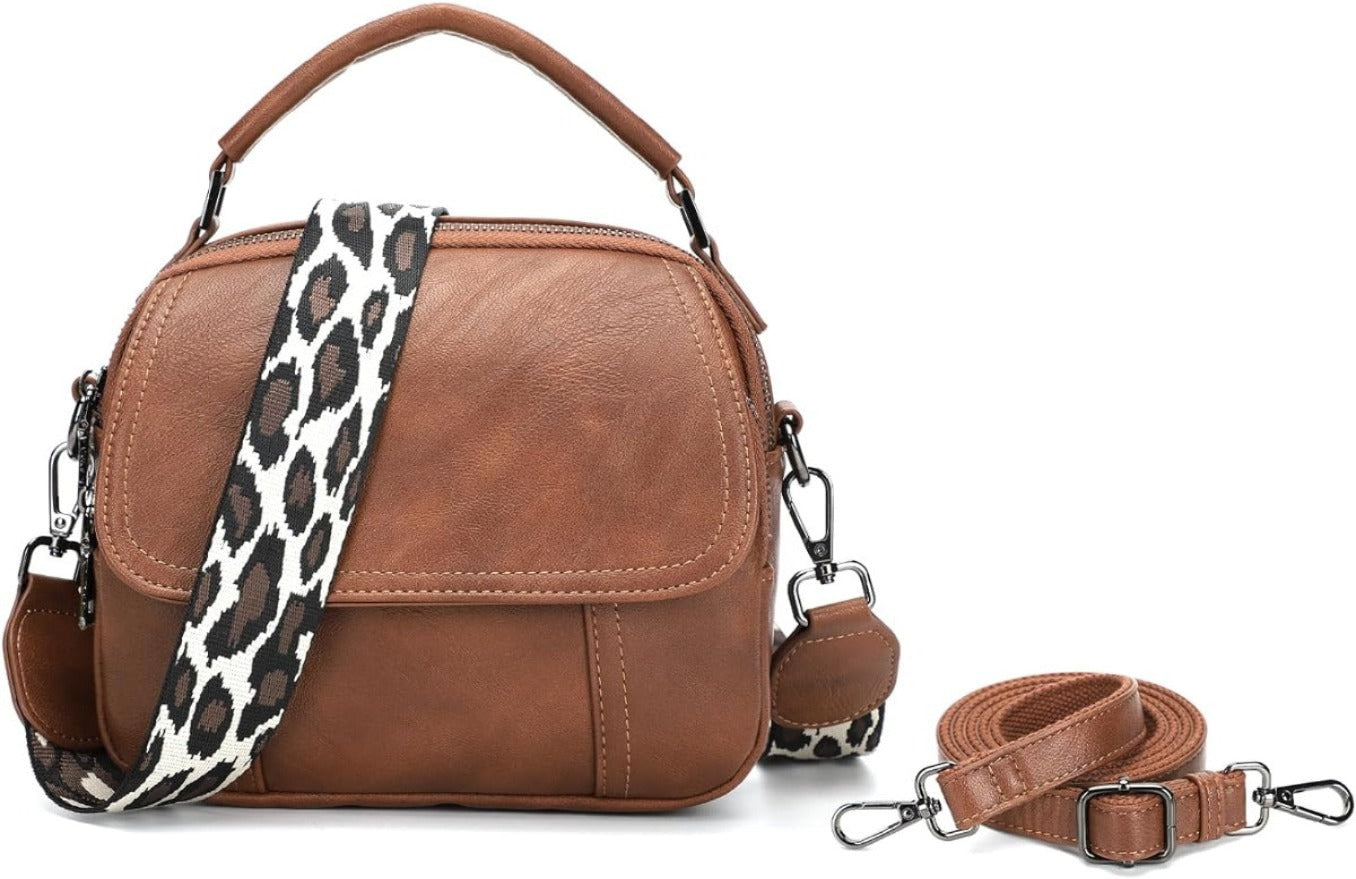 Small Crossbody Bags for Women Trendy Design PU Leather Crossbody Purse Shoulder Handbags with Detachable Strap
